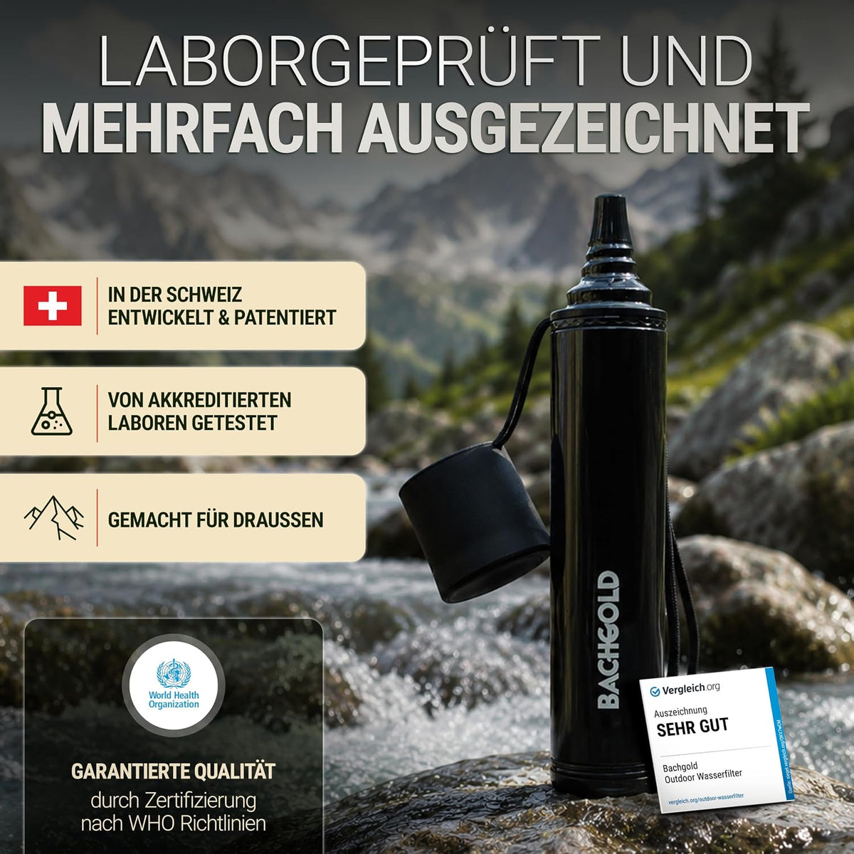 Bachgold Straw Water Filter Outdoor