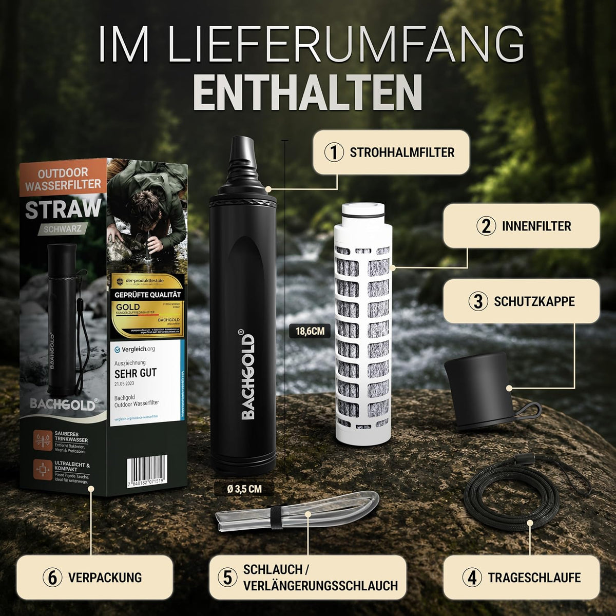 Bachgold Straw Water Filter Outdoor